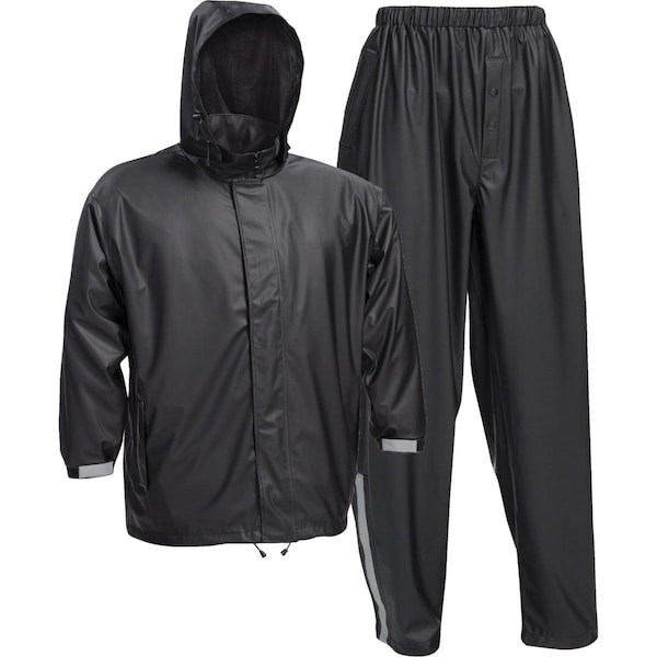 West Chester Protective Gear Protective Gear XL 3-Piece Black Polyester Rain Suit 44520/XL - main